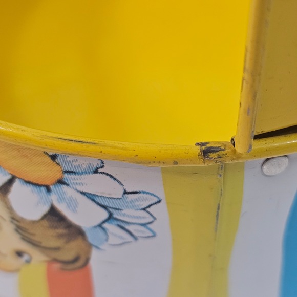 Little Miss Pixie Tin Bucket Basket Daisies Stripes Candy Favor Easter - Picture 7 of 11